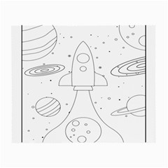 Going To Space - Cute Starship Doodle  Small Glasses Cloth (2 Sides) by ConteMonfrey