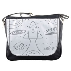 Going To Space - Cute Starship Doodle  Messenger Bag by ConteMonfrey