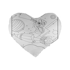 Little Boy Explorer Standard 16  Premium Flano Heart Shape Cushions by ConteMonfrey