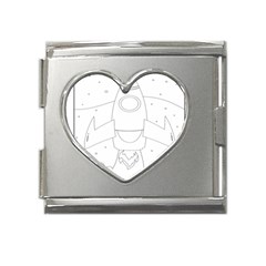 Starship Doodle - Space Elements Mega Link Heart Italian Charm (18mm) by ConteMonfrey