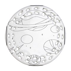 The Cuteness Of Saturn Ornament (round Filigree) by ConteMonfrey