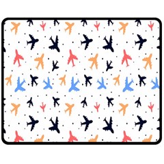 Sky Birds - Airplanes Double Sided Fleece Blanket (medium)  by ConteMonfrey