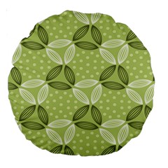 Pattern Green Large 18  Premium Round Cushions by designsbymallika