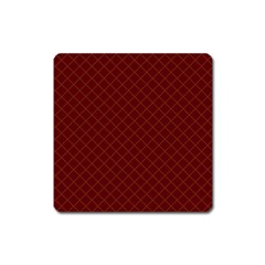 Diagonal Dark Red Small Plaids Geometric  Square Magnet by ConteMonfrey