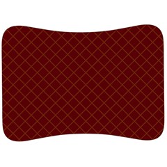 Diagonal Dark Red Small Plaids Geometric  Velour Seat Head Rest Cushion by ConteMonfrey