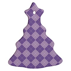 Diagonal Comfort Purple Plaids Christmas Tree Ornament (two Sides) by ConteMonfrey