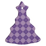 Diagonal Comfort Purple Plaids Christmas Tree Ornament (Two Sides) Front