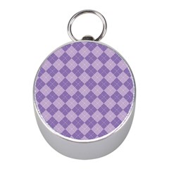 Diagonal Comfort Purple Plaids Mini Silver Compasses