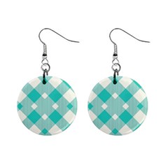 Diagonal Blue Torquoise Mini Button Earrings by ConteMonfrey