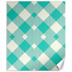 Diagonal Blue Torquoise Canvas 8  X 10  by ConteMonfrey