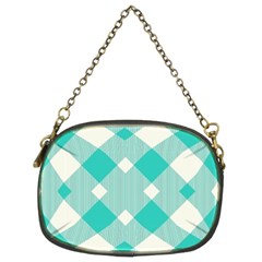 Diagonal Blue Torquoise Chain Purse (two Sides) by ConteMonfrey