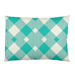 Diagonal Blue Torquoise Pillow Case (two Sides)