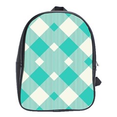 Diagonal Blue Torquoise School Bag (xl) by ConteMonfrey