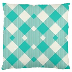 Diagonal Blue Torquoise Standard Flano Cushion Case (two Sides) by ConteMonfrey