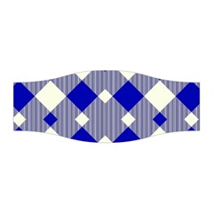 Blue Diagonal Plaids  Stretchable Headband by ConteMonfrey