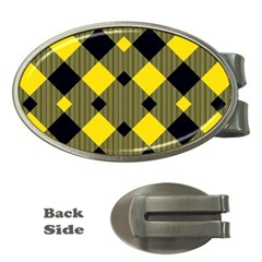 Yellow Diagonal Plaids Money Clips (oval)  by ConteMonfrey