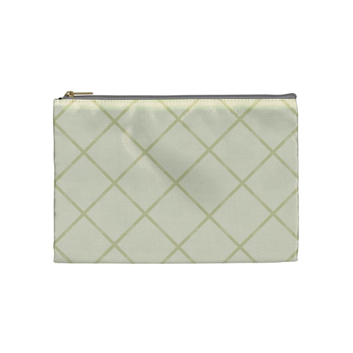 Discreet Cream Plaids Cosmetic Bag (Medium)