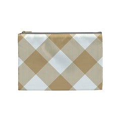 Clean Brown White Plaids Cosmetic Bag (medium) by ConteMonfrey
