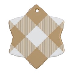 Clean Brown White Plaids Snowflake Ornament (two Sides) by ConteMonfrey