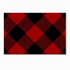 Black And Dark Red Plaids Postcards 5  X 7  (pkg Of 10) by ConteMonfrey