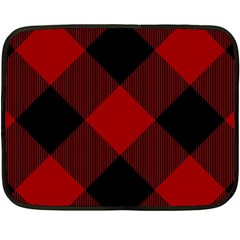 Black And Dark Red Plaids Double Sided Fleece Blanket (mini)  by ConteMonfrey