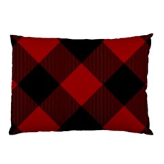 Black And Dark Red Plaids Pillow Case (two Sides) by ConteMonfrey
