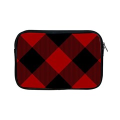 Black And Dark Red Plaids Apple Ipad Mini Zipper Cases by ConteMonfrey