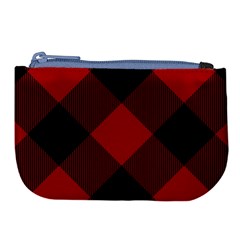 Black And Dark Red Plaids Large Coin Purse by ConteMonfrey