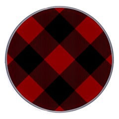 Black And Dark Red Plaids Wireless Charger by ConteMonfrey