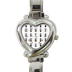 Ants Insect Pattern Cartoon Ant Animal Heart Italian Charm Watch by Ravend