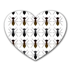 Ants Insect Pattern Cartoon Ant Animal Heart Mousepad by Ravend