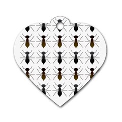 Ants Insect Pattern Cartoon Ant Animal Dog Tag Heart (one Side)