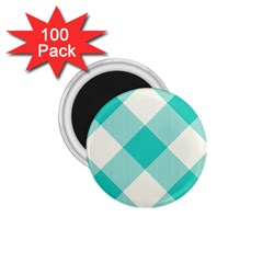 Blue Turquoise Diagonal Plaids 1 75  Magnets (100 Pack)  by ConteMonfrey