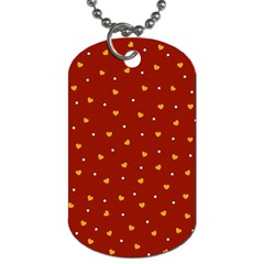 Red Yellow Love Heart Valentine Dog Tag (one Side)