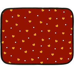 Red Yellow Love Heart Valentine Double Sided Fleece Blanket (mini) 