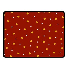 Red Yellow Love Heart Valentine Double Sided Fleece Blanket (small)  by Ravend