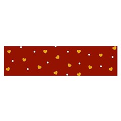 Red Yellow Love Heart Valentine Oblong Satin Scarf (16  X 60 )