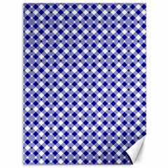 Blue Small Diagonal Plaids   Canvas 36  X 48  by ConteMonfrey