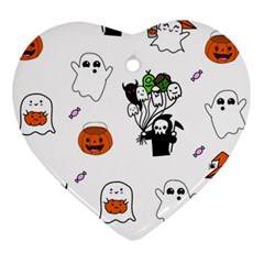 Halloween Jack O Lantern Vector Heart Ornament (two Sides)