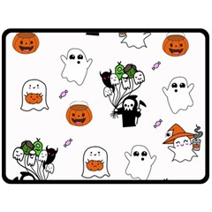 Halloween Jack O Lantern Vector Double Sided Fleece Blanket (large) 