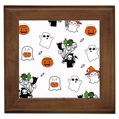 Halloween Jack O Lantern Vector Framed Tile