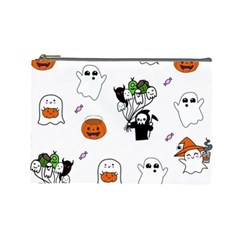 Halloween Jack O Lantern Vector Cosmetic Bag (large)