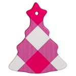 Pink and white diagonal plaids Christmas Tree Ornament (Two Sides) Back