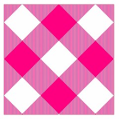 Pink And White Diagonal Plaids Square Satin Scarf (36  X 36 ) by ConteMonfrey