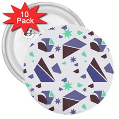 Seamless Pattern Geometric Texture 3  Buttons (10 Pack) 