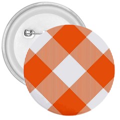 Orange And White Diagonal Plaids 3  Buttons by ConteMonfrey