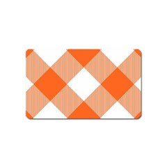 Orange And White Diagonal Plaids Magnet (name Card) by ConteMonfrey