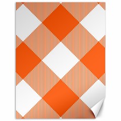 Orange And White Diagonal Plaids Canvas 12  X 16  by ConteMonfrey