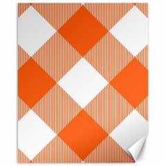 Orange And White Diagonal Plaids Canvas 16  X 20  by ConteMonfrey