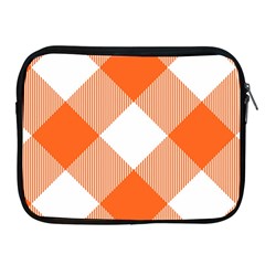 Orange And White Diagonal Plaids Apple Ipad 2/3/4 Zipper Cases by ConteMonfrey